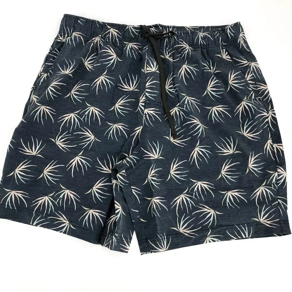 PRANA Men's Metric Swim Shorts XXL Black Bloom Print 8
